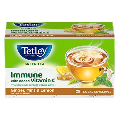 Tetley Green Tea with Ginger, Mint & Lemon