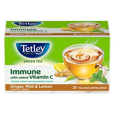Tetley Green Tea with Ginger, Mint & Lemon