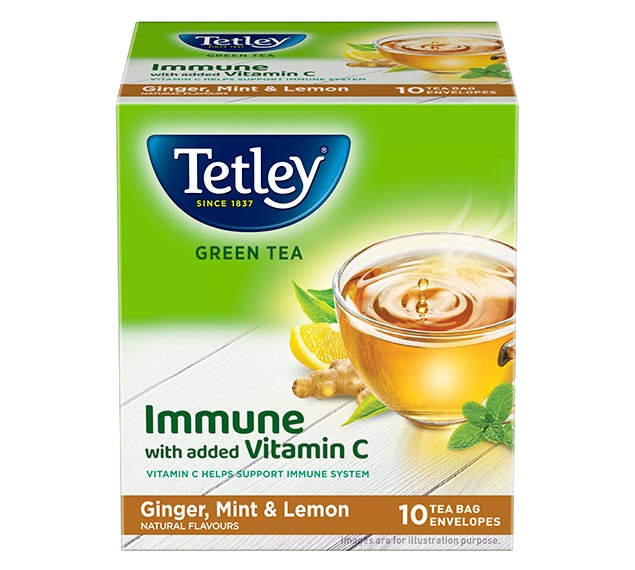 Tetley Green Tea with Ginger, Mint & Lemon Tetley Green Tea with Ginger, Mint & Lemon